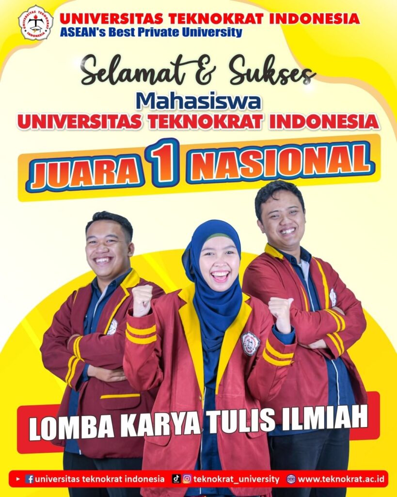 Students from Indonesian Technocrat University have won the first national scientific writing competition – Center of Excellence - dezaci