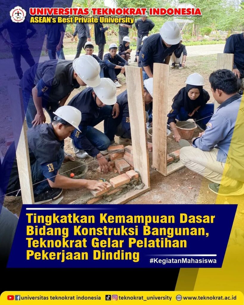 Improving Basic Skills in Building Construction: Teknokrat Holds Wall Work Training – Center of Excellence - dezaci