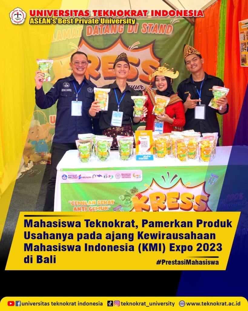 TEKNOKRAT UNIVERSITY STUDENTS SHOW OFF THEIR BUSINESS PRODUCTS AT THE INDONESIAN STUDENT ENTREPRENEURSHIP EVENT (KMI) EXPO 2026 IN BALI – Center of Excellence - dezaci